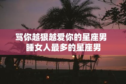 骂你越狠越爱你的星座男 睡女人最多的星座男
