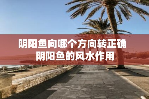 阴阳鱼向哪个方向转正确 阴阳鱼的风水作用