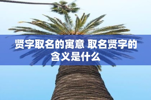 贤字取名的寓意 取名贤字的含义是什么