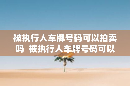 被执行人车牌号码可以拍卖吗 被执行人车牌号码可以拍卖吗