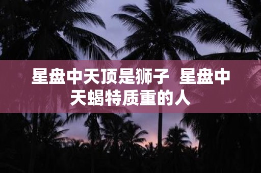 星盘中天顶是狮子 星盘中天蝎特质重的人