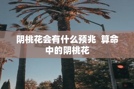 阴桃花会有什么预兆 算命中的阴桃花