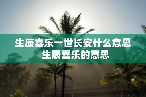 生辰喜乐一世长安什么意思 生辰喜乐的意思