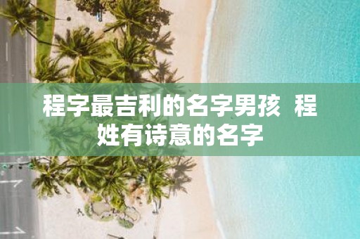 程字最吉利的名字男孩 程姓有诗意的名字