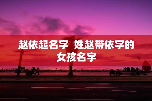 赵依起名字  姓赵带依字的女孩名字