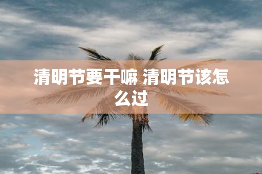 清明节要干嘛 清明节该怎么过