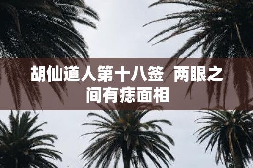 胡仙道人第十八签 两眼之间有痣面相
