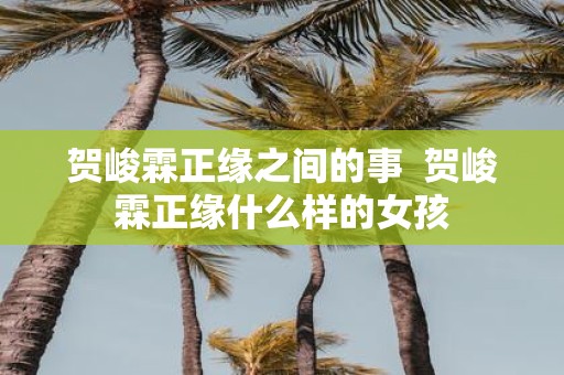 贺峻霖正缘之间的事 贺峻霖正缘什么样的女孩