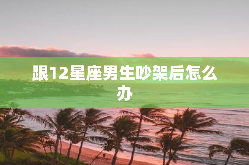 跟12星座男生吵架后怎么办