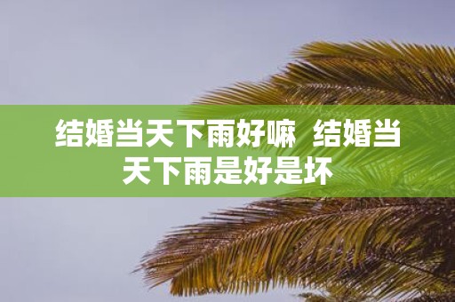 结婚当天下雨好嘛 结婚当天下雨是好是坏