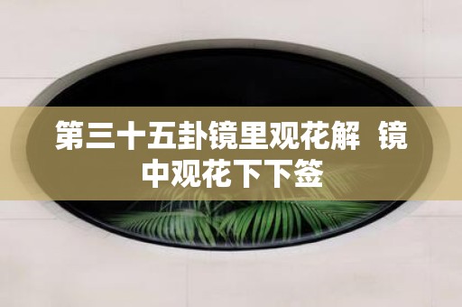 第三十五卦镜里观花解 镜中观花下下签