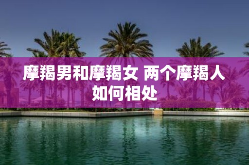 摩羯男和摩羯女 两个摩羯人如何相处