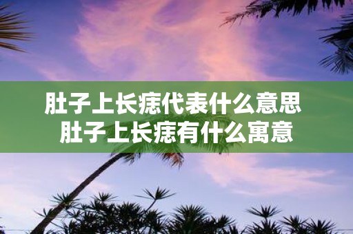 肚子上长痣代表什么意思 肚子上长痣有什么寓意