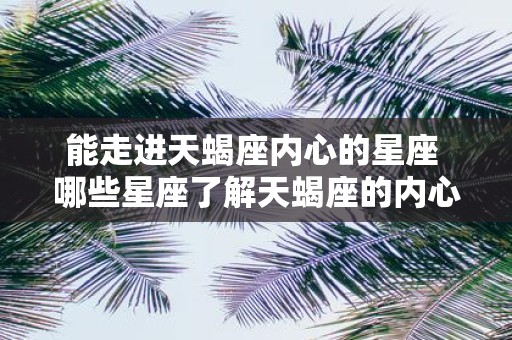 能走进天蝎座内心的星座 哪些星座了解天蝎座的内心