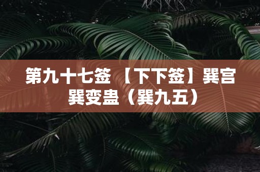 第九十七签 【下下签】巽宫 巽变蛊（巽九五）