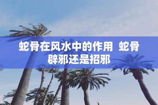 蛇骨在风水中的作用 蛇骨辟邪还是招邪