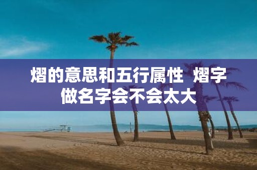 熠的意思和五行属性 熠字做名字会不会太大