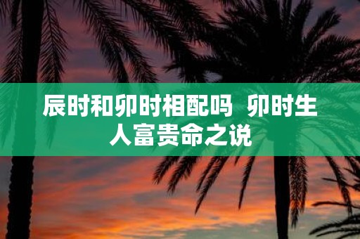 辰时和卯时相配吗 卯时生人富贵命之说