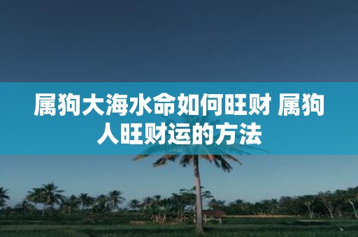 属狗大海水命如何旺财 属狗人旺财运的方法