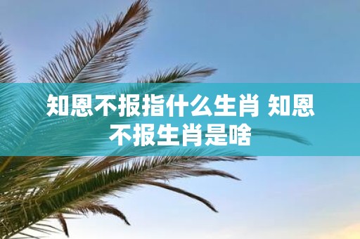 知恩不报指什么生肖 知恩不报生肖是啥