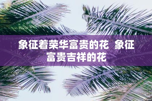 象征着荣华富贵的花 象征富贵吉祥的花