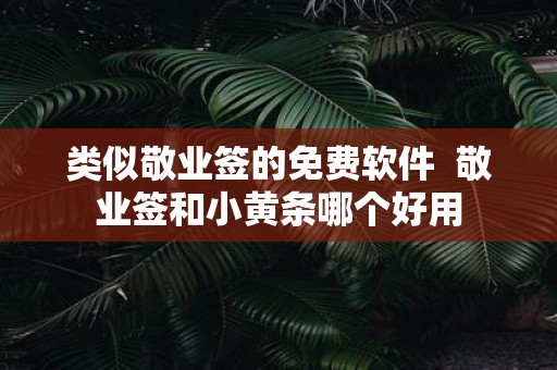 类似敬业签的免费软件 敬业签和小黄条哪个好用