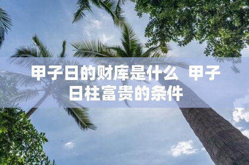 甲子日的财库是什么 甲子日柱富贵的条件