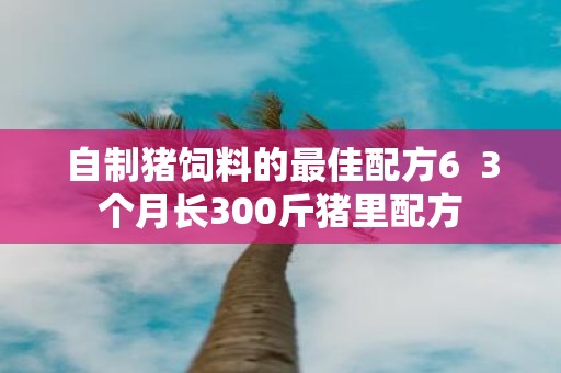 自制猪饲料的最佳配方6 3个月长300斤猪里配方