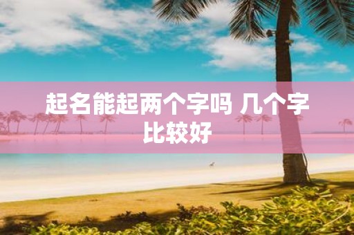 起名能起两个字吗 几个字比较好