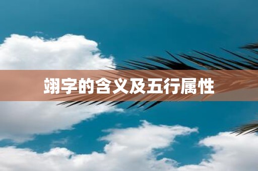 翊字的含义及五行属性