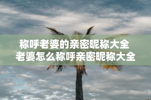 称呼老婆的亲密昵称大全 老婆怎么称呼亲密昵称大全