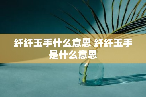 纤纤玉手什么意思 纤纤玉手是什么意思