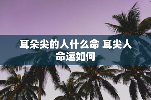 耳朵尖的人什么命 耳尖人命运如何
