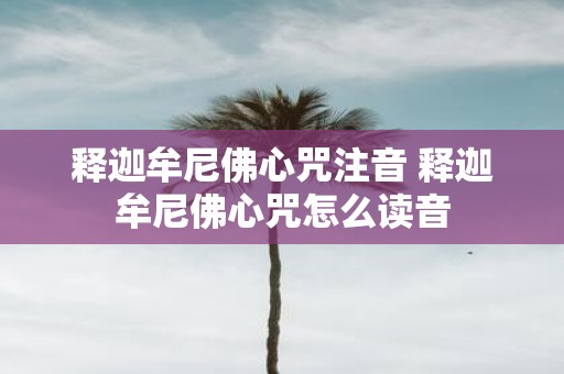 释迦牟尼佛心咒注音 释迦牟尼佛心咒怎么读音