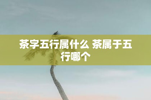 茶字五行属什么 茶属于五行哪个