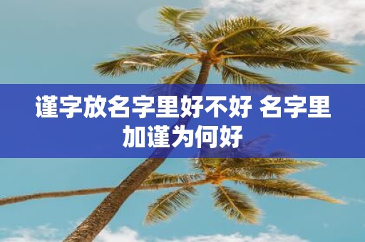 谨字放名字里好不好 名字里加谨为何好