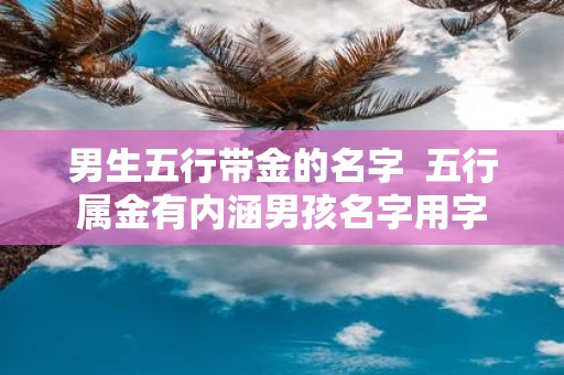 男生五行带金的名字 五行属金有内涵男孩名字用字