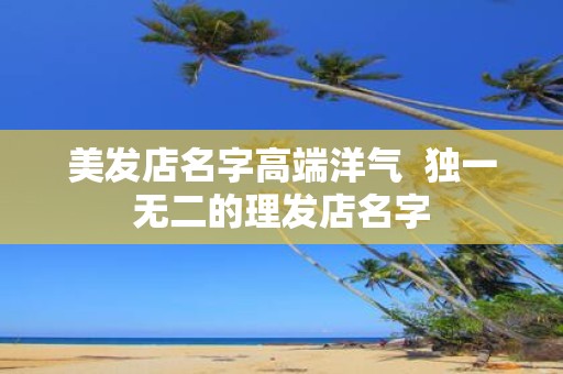 美发店名字高端洋气 独一无二的理发店名字