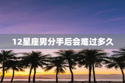 12星座男分手后会难过多久