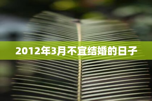 2012年3月不宜结婚的日子