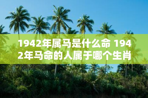 1942年属马是什么命 1942年马命的人属于哪个生肖