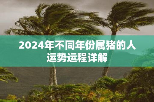 2025年不同年份属猪的人运势运程详解