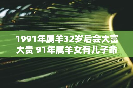 1991年属羊32岁后会大富大贵 91年属羊女有儿子命吗