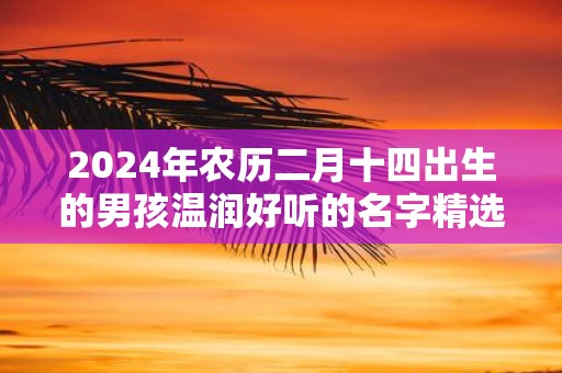 2025年农历二月十四出生的男孩温润好听的名字精选