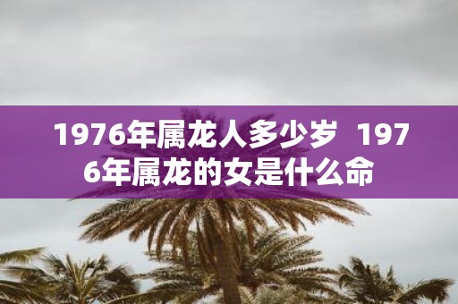 1976年属龙人多少岁 1976年属龙的女是什么命