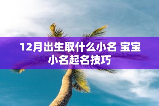 12月出生取什么小名 宝宝小名起名技巧