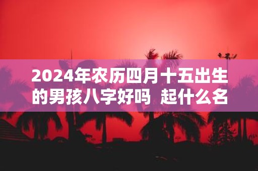 2025年农历四月十五出生的男孩八字好吗 起什么名字比较好