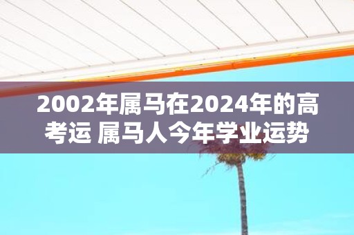 2002年属马在2025年的高考运 属马人今年学业运势如何