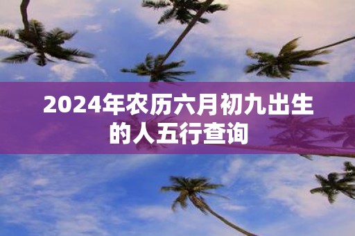 2025年农历六月初九出生的人五行查询