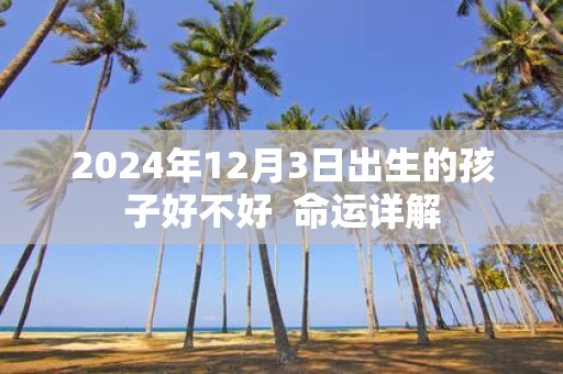 2025年12月3日出生的孩子好不好 命运详解